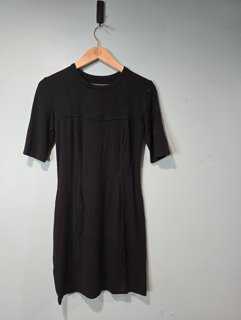 ENZA COSTA Short Sleeve Bodycon Slim Fit Mini Dress M Sexy Made In USA  Black